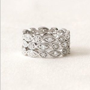 Stella & Dot Art Deco stacking rings Size 5